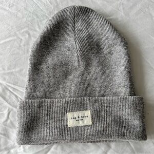 rag & bone Gray Ribbed Fold Cuff Beanie